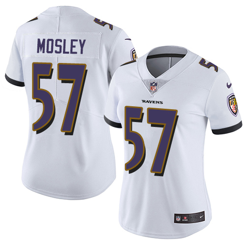 Nike Ravens #57 C.J. Mosley White Women's Stitched NFL Vapor Untouchable Limited Jersey